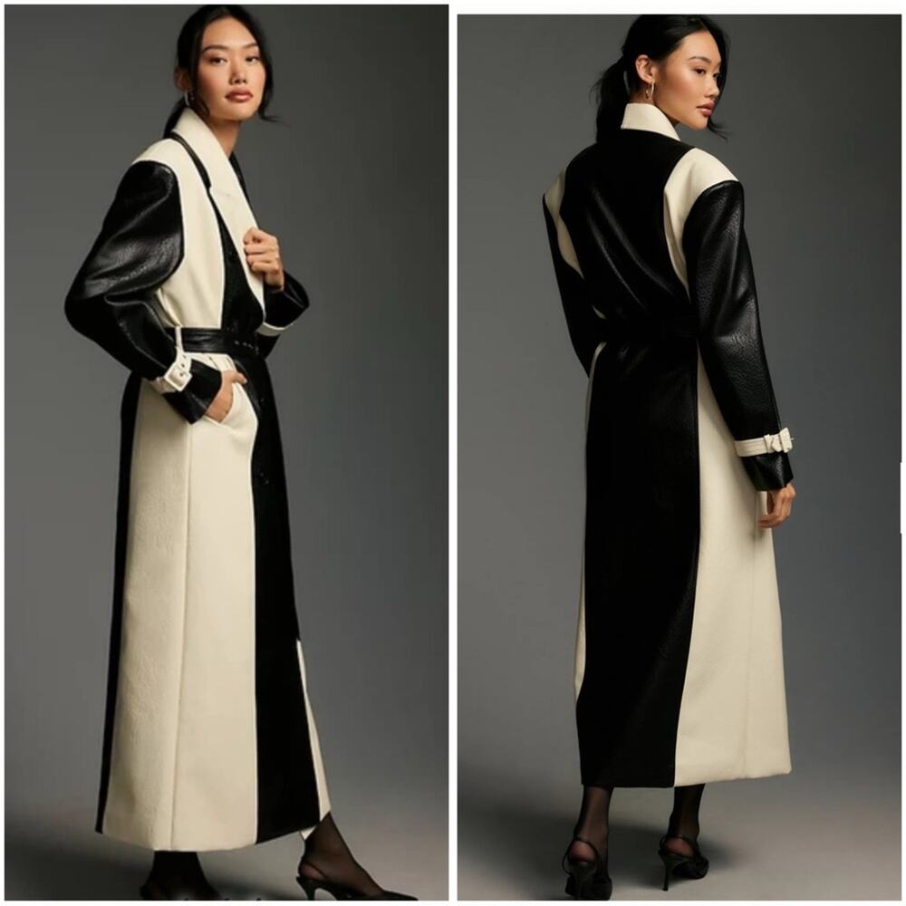Ronny Kobo Baylor Faux Leather Trench Coat Size Small - Picture 4 of 11
